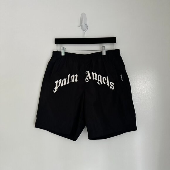 Palm Angels Curved Logo Swim Shorts Size S NEW - Picture 3 of 11